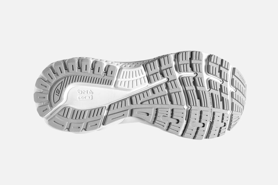 Brooks Israel Adrenaline GTS 21 Road Running Shoes Womens - White/Grey - DPY-893216